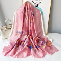 Foulard de Tête en Soie Satinée Personnalisé Design Imprimé Faux Foulard en Soie Bandana 2026 Foulards en Soie Imprimés Numériquement Double Face