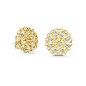 Pendientes de Oro Rosa de 14K con Diamantes Cultivados en Laboratorio para Mujer |   Ropa de Boda |   Diamante Cultivado Nuevo - Product Image 2
