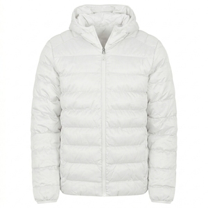 Men's Casual Winter Outerwear Hooded <b>Padded</b> Jacket Lightweight Warm <b>Coat</b> with Full Front Zipper - Product Image 1