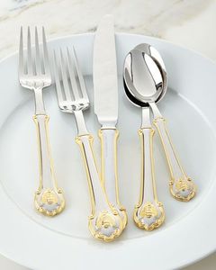 Ensemble de couverts modernes en acier inoxydable pour la maison, comprenant fourchette, cuillère, couteau, résistant au lave-vaisselle, léger, idéal pour les repas en famille - Product Image 6