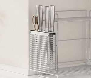Étagère à épices moderne en acier inoxydable 304 à un seul niveau, type autoportant, pour coin de cuisine, organisateur de rangement à bord étroit - Product Image 2