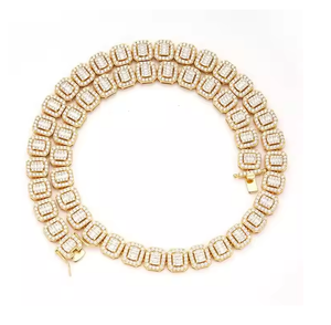 Collier chaîne tennis en moissanite étincelante, bijoux hip-hop glacés, cadeau - Product Image 2