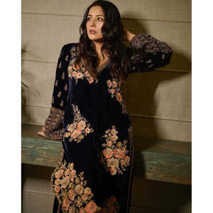 Top de diseñador para mujer-Conjunto inferior Dupatta con Secuencia de bordado pesado Trabajo Aspecto elegante - Product Image 1