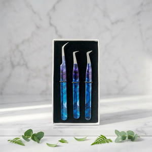Pince à cils en acier inoxydable, antidérapante, à pointe incurvée, outil de pose de cils pour application professionnelle d'extensions - Product Image 1
