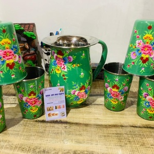 Juego de vajilla esmaltada, utensilios de acero, Kashmiri, esmaltes - Product Image 2