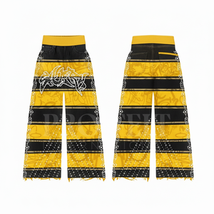 Nouveau pantalon en toile de qualité supérieure 2026, coupe évasée, taille mi-haute, couleur unie, avec logo brodé personnalisé, poids moyen, coupe ample - Product Image 4