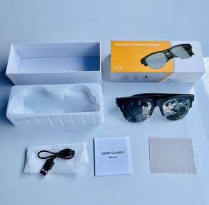 Écouteurs intra-auriculaires stéréo sans fil F01 avec indicateur LED, microphone, réduction du bruit, lunettes de soleil intelligentes <span class=keywords><strong>pour</strong></span> le cyclisme et la conduite - Product Image 6