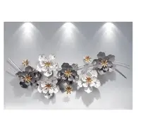 New Design White & Grey Wall Art Lotus Metal Wall Decor Home Art Decoration For Dining Room