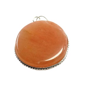 Pendentif aventurine rouge de haute qualité Style classique cristal de Quartz pendentif pièce ronde collier de pierres précieuses grossiste de pierre de guérison - Product Image 4