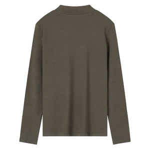 Camiseta de Cuello Alto Multicolor para Mujer, Estilo Básico, Casual, Urbana, Lisa, Estilo Universitario - Product Image 6