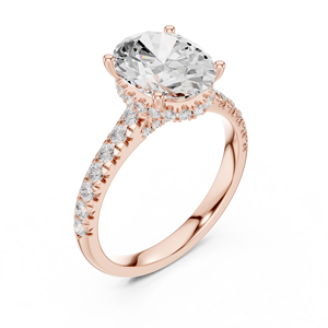 Componente de Anillo Halo de Corte Ovalado Personalizado, Configuración de Anillo con Gema Redonda de Múltiples Tamaños, Diseño de Anillo en Fase Pre-Producción - Product Image 5