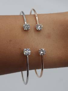 0.80 CT Lab Grown Diamond Bangle <b>Bracelet</b> 18K Gold | IGI Certified Luxury Bridal Party Jewelry for Women | Elegant Wedding - Product Image 4