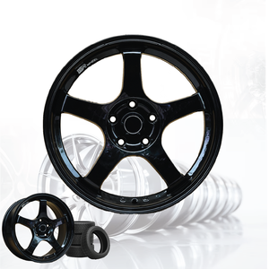 3R Aluminium Alloy Passenger Car <b>Wheel</b> GLOSSY BLACK JDM 17 Inch 5 Hole 100 04115-V9 - Product Image 1