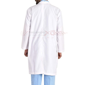 Wholesale Custom Woven Cotton Long Sleeve Medical Lab Coat for <b>Doctors</b> Nurses Pharmacist-Unisex Hospital Uniforms White - Product Image 4