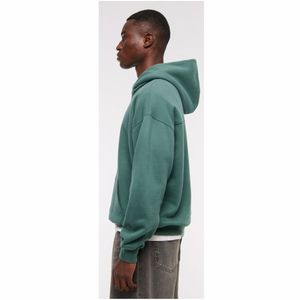 Sweat-shirt à capuche oversize pour homme en molleton uni avec poche, décontracté, pull d'automne, coupe classique, 100 % coton tricoté - Product Image 5