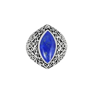 Bague Statement Artisanale de Haute Qualité en Argent 925, Sertie d'Onyx Noir Vintage et de Cristal Violet Naturel, avec Filigrane - Product Image 6