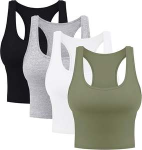 Pantalon de survêtement taille haute à jambes larges pour femme et haut court de yoga à manches courtes, ensemble de sport uni, pantalon de survêtement oversize avec fermeture à la taille - Product Image 6