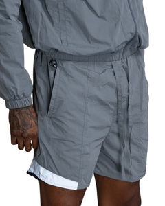 Nouvel ensemble deux pièces pour homme : chemise légère décontractée en polyester et short en nylon, coupe-vent, survêtement d'été - Product Image 6