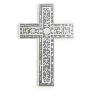 Croix murale catholique MOP rouge pour la décoration de la maison meilleur prix croix chrétiennes avec incrustation de nacre - Product Image 2