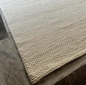 Alfombra de Lana Abstracta Hecha a Mano con Textura 3D Tipo Palomitas de Maíz, Ecológica, Antideslizante, Moderna, de Pelo Largo, Tejida a Mano, Color Beige Natural - Product Image 3