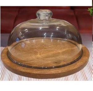 ขาตั้งเค้กไม้ตกแต่งทำมือสุดหรู พร้อมโดมครอบ - Product Image 1