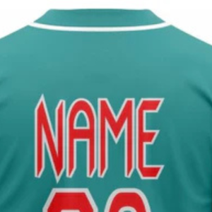 Maillot de baseball personnalisé pour homme, bleu sarcelle et rouge, à boutons, respirant, uniforme d'équipe de softball, chemise de sport athlétique pour l'entraînement et les matchs - Product Image 6