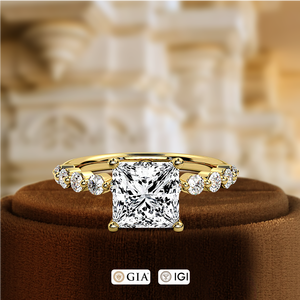 Anillo de Diamante Cultivado en Laboratorio con Certificado IGI, Corte Princesa de 1.5CT, Oro Sólido de 14K, Anillo Solitario para Boda y Fiesta, el Mejor Regalo para Mujer - Product Image 3