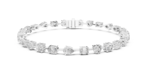 14K White <b>Gold</b> Multi Shape Diamond Bracelet 3.99ct Round Heart Emerald Oval Pear Genuine Diamond Fine Jewelry Wholesale - Product Image 4