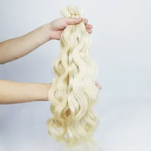 Extensiones de Cabello Humano Rubio Platino Largo y Ondulado, Base de Seda Remy India, Suave y Natural, Doble Trama, Encaje Transparente HD, Tamaño Personalizado, 100% Cabello Humano - Product Image 1