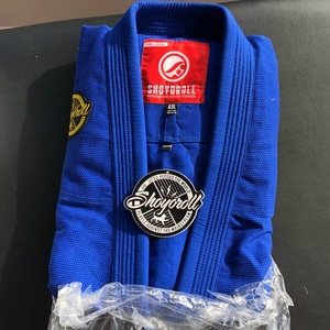 Personnaliser la série Blue Shoyorol # Kimono de Jiu-Jitsu Rétro 71 Competitor avec Sac, Kimono Brésilien BJJ, Uniforme d'Arts Martiaux CP-BJJ-21 - Product Image 4