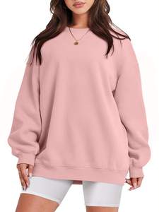 Sudadera de invierno para mujer, diseño personalizado OEM, color sólido, 100% algodón, forro polar, corte regular y mangas regulares, camisa informal. - Product Image 4