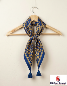 Pañuelo de Seda Estampado de Lujo para Mujer, Suave y Ligero, Pañuelo Cuadrado para la Cabeza, Fabricante de Productos de Tela Personalizada OEM - Product Image 6