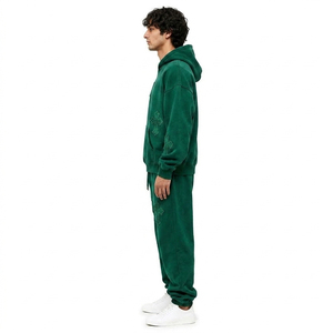Ensemble survêtement homme personnalisé avec logo, veste zippée et pantalon de jogging, impression personnalisée, couleur personnalisée, commande en gros - Product Image 4