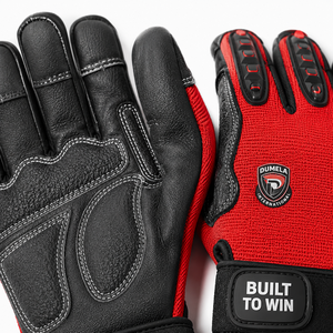 Guantes de Seguridad de Cuero de Alta Calidad Dumela International, Rayados en Rojo y Negro, Largos hasta la Muñeca, Transpirables, para las Cuatro Estaciones, Deportivos y de Uso Diario - Product Image 6