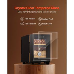 Humidor Elettrico per Sigari da 16L, 100 Sigari, Ripiani in Legno di Cedro Spagnolo con Controllo della Temperatura, Uso Domestico - Product Image 5