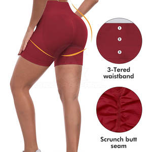 Shorts deportivos de alta elasticidad que absorben la humedad para mujer, para entrenamiento en el gimnasio, con tela ligera y suave. - Product Image 3