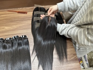 12 Inches Natural Color Black Bone Straight Bundles Raw Vietnamese Human Hair for <b>Training</b> <b>Heads</b> for Black Women - Product Image 5