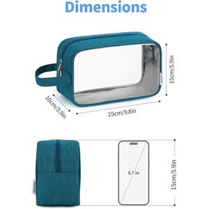 Borsa da viaggio trasparente con cerniera, organizer per cosmetici e trucchi, per uomo e donna - Product Image 3