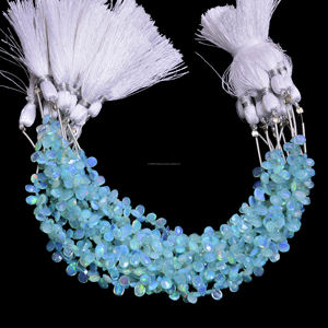 Perles artisanales en opale bleue ultra naturelle de qualité supérieure, facettées en forme de poire, pour la fabrication de bijoux (bracelets, colliers, boucles d'oreilles) - Vente en gros - Product Image 3