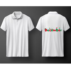 Polo Blanco para Hombre, Manga Corta, Estampado de Árbol de Navidad, Logotipo en la Espalda, Informal, de Punto, Algodón Transpirable, Corte Regular - Product Image 4
