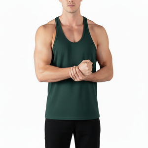 Customer Demanding Men Sleeveless <b>Stringer</b> <b>Vest</b> High Quality 4 Way Stretch Racerback Fitness Clothing Gym Tank Tops For Men - Product Image 4
