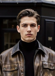 Beautiful Double Tone Customized Faux Leather Bomber Jacket for Men Waterproof Breathable & Eco-Friendly - Product Image 4