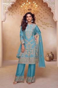 Conjunto de traje Salwar con bordado y trabajo manual de calidad india para festivales, fabricado en India, moda femenina. - Product Image 5