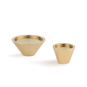 Modern <b>brass</b> cabinet <b>knobs</b> Solid <b>brass</b> drawer pulls Gold finished furniture hardware Minimalist cone shape <b>knobs</b> Customizable - Product Image 1