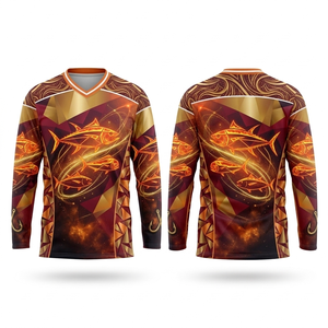 Service OEM en gros, maillot de pêche personnalisé 100% polyester respirant à séchage rapide, haute qualité, sublimé, manches longues, protection UV - Product Image 3