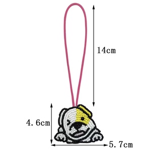 Porte-clés vintage faits à la main en strass noir et blanc, breloques de poignet multicolores avec lettres initiales alphabet, style bling pour fêtes - Product Image 3