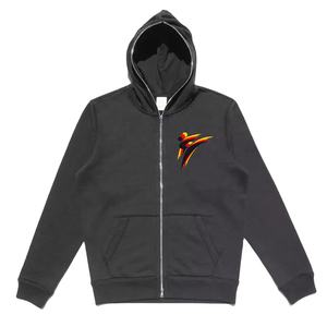 Sweat à capuche zippé intégral en coton 100% crocheté pour homme, style streetwear ODM, avec transfert de strass - Product Image 1