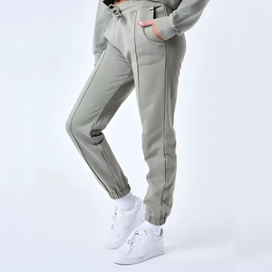 Ensemble de survêtement pour femme, coupe courte, avec fermeture éclair, couleur unie, en coton respirant, pour la gym et le fitness - Product Image 3