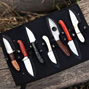Couteau de chasse Bowie de haute qualité en acier inoxydable Stigma, manche en bois, étui en cuir, lame à pointe fixe, couteau d'extérieur - Product Image 1