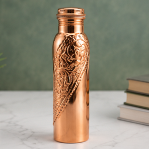 Recipiente de Cobre Puro con Diseño Diagonal Paisley Premium con Tapa, para Bebidas, Uso en el Hogar, Viajes y Fiestas - Product Image 4